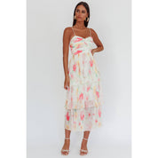 Multicolor Floral Tiered Maxi Dress