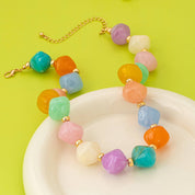 Multicolor Pastel Faceted Bead Necklace