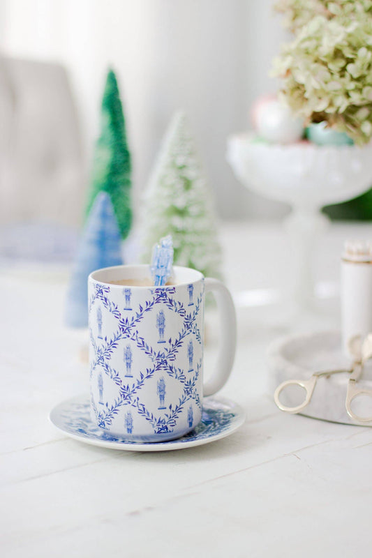 Blue & White Nutcracker Mug