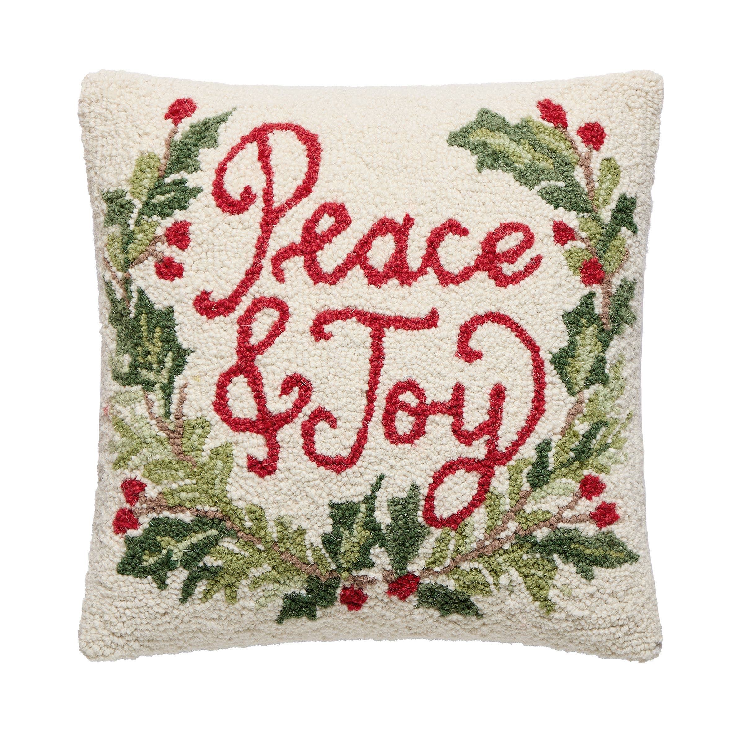 Cream Peace & Joy Hook Pillow