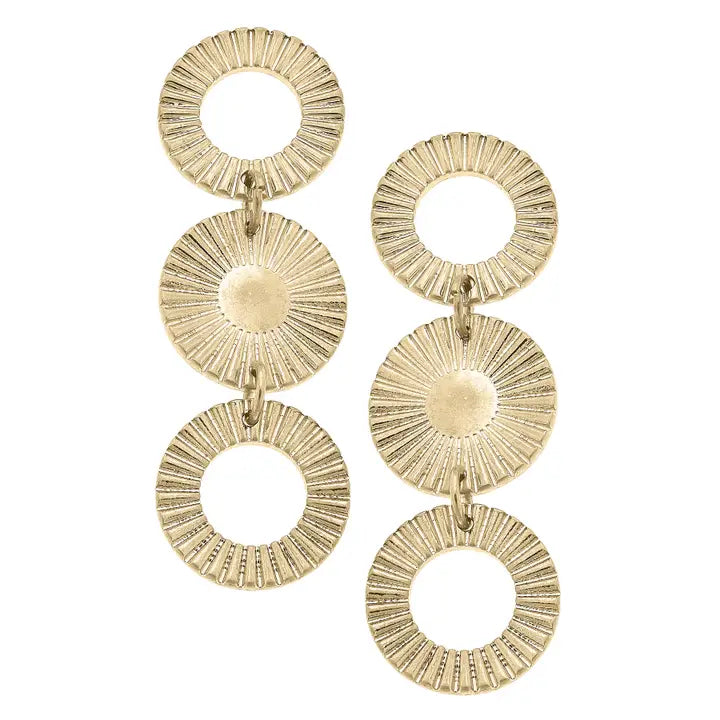 Gold Sienna Triple Disc Earring