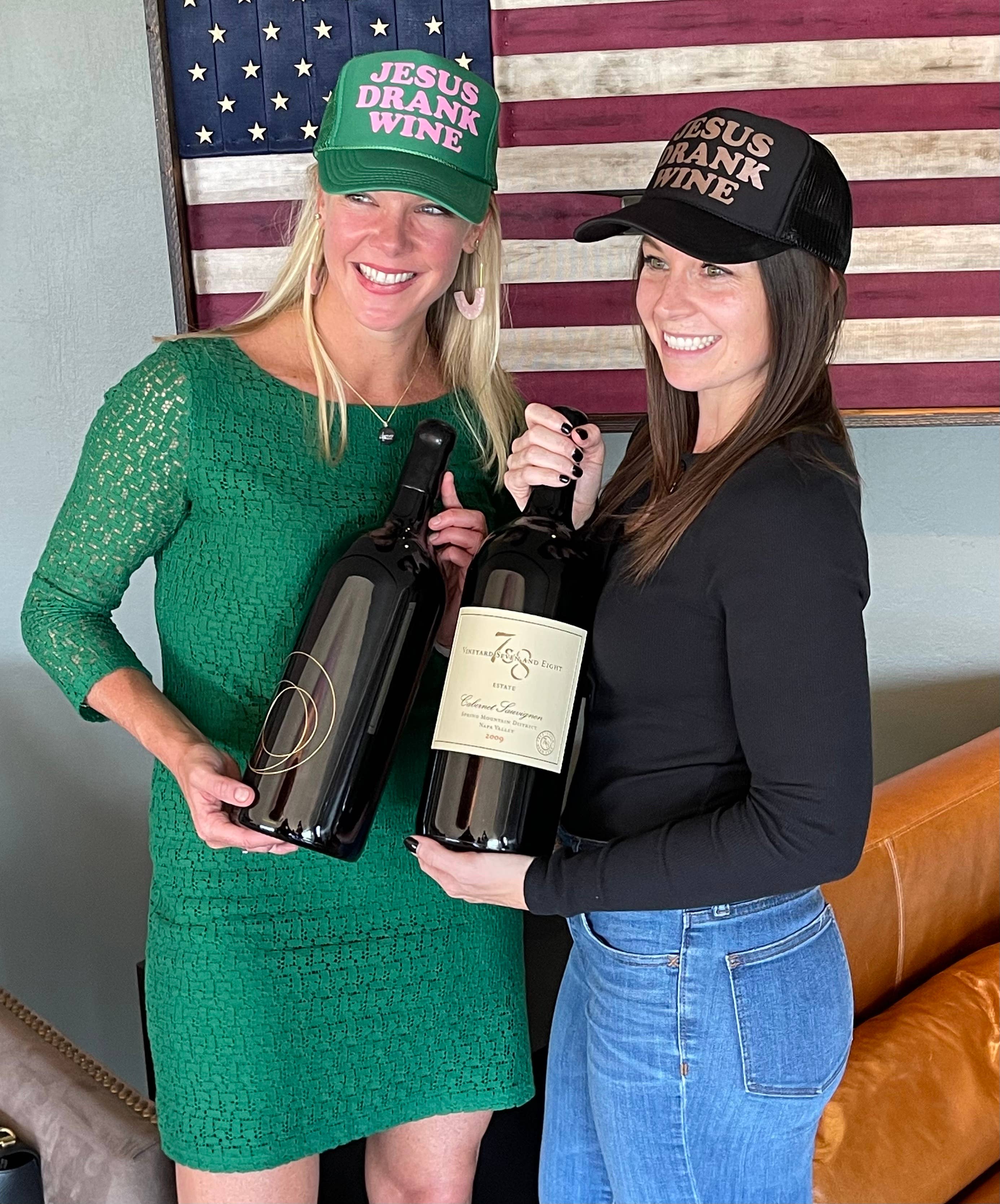 Jesus Drank Wine Green Trucker