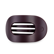 Flat Round Hair Clip | Large | Burgundy Bliss — rounded oval shape and bendable teeth for a secure yet gentle hold