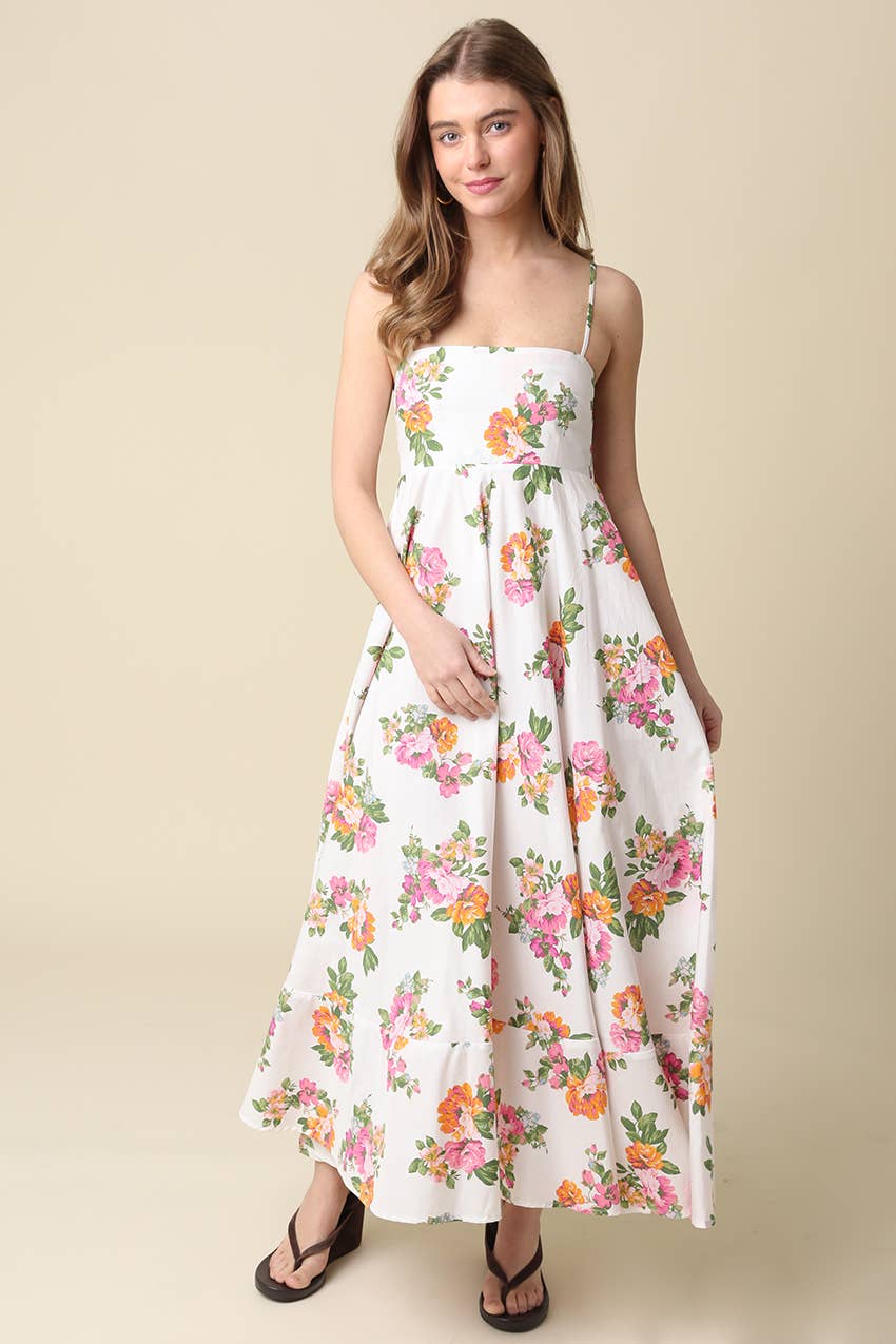 White Floral Maxi Dress