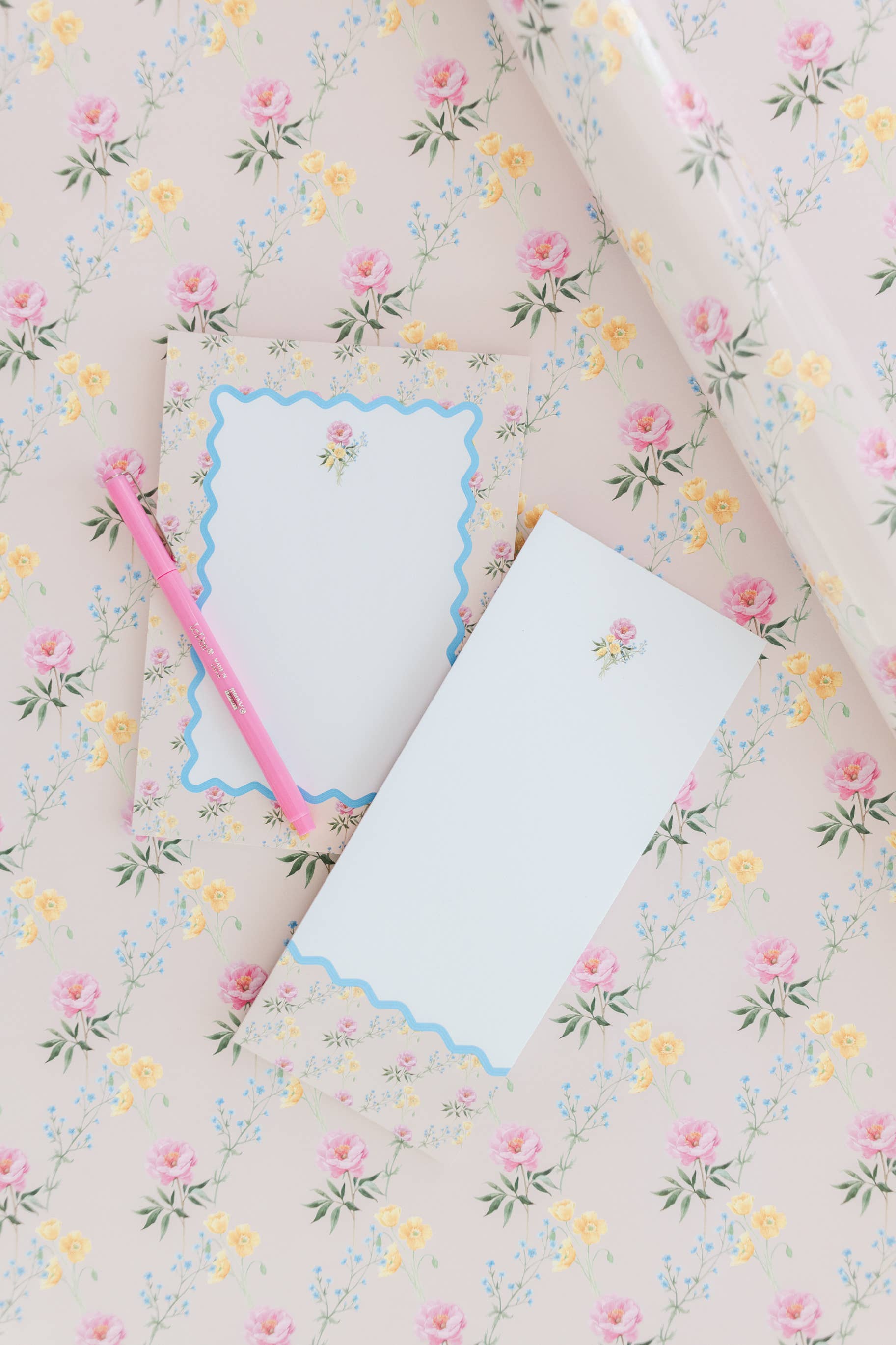 Watercolor Floral Ric Rac List Notepad