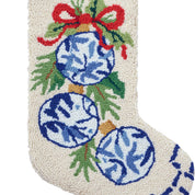 Cream Chinoiserie Ornaments Hook Stocking