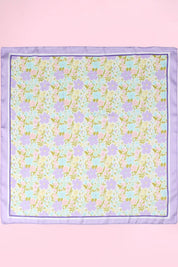 Delicate Floral Silk Finish Bandana Scarf