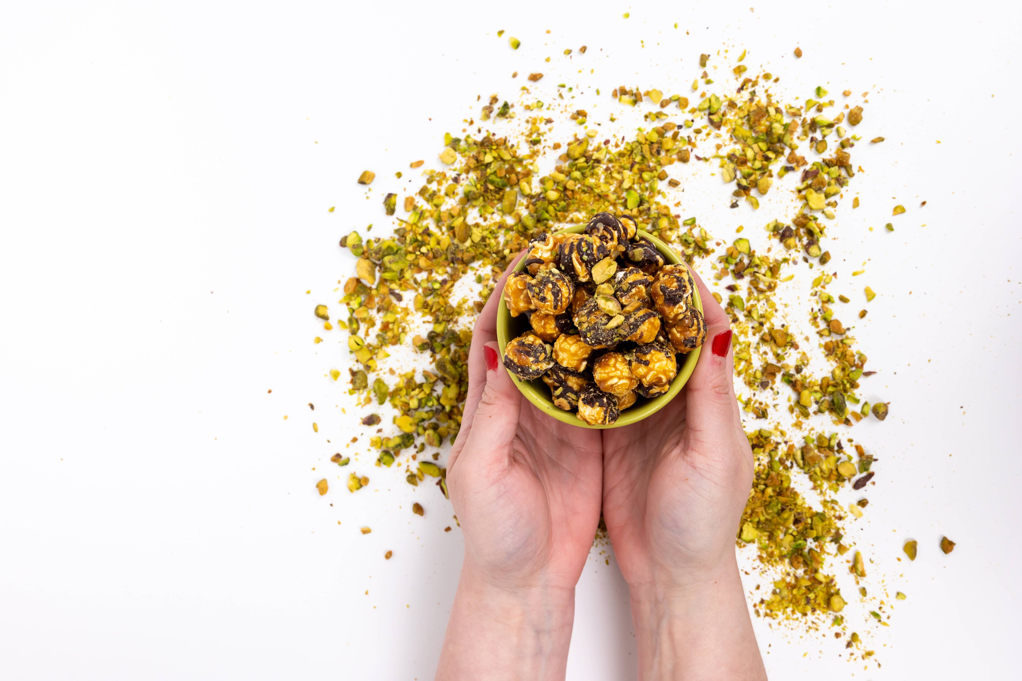 Dark Chocolate Pistachio Popcorn Cylinder