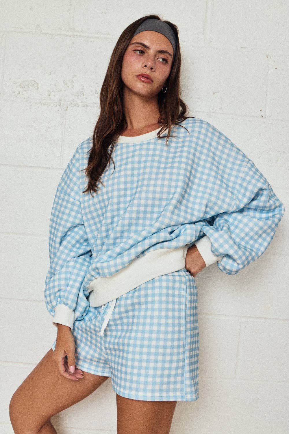 Blue Gingham Lounge Set