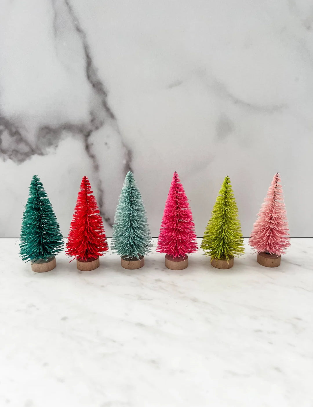 Set of 6 Colorful Bottle Brush Trees at Ninety Nine Boutique, view 2