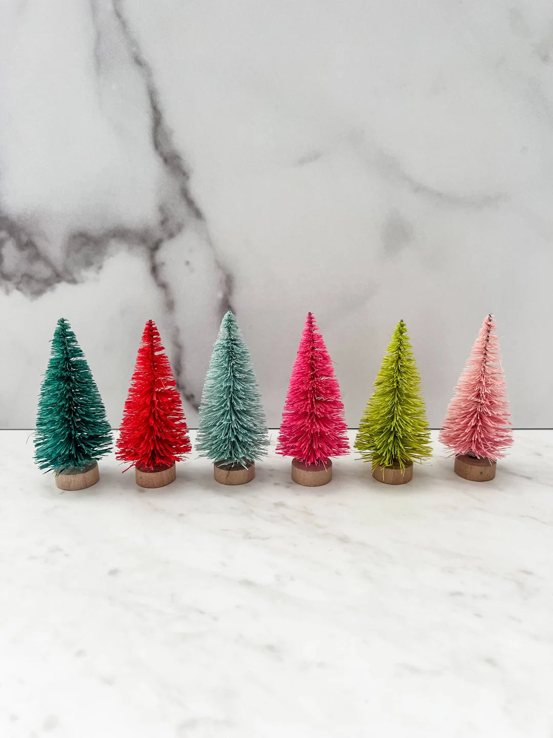 Set of 6 Colorful Bottle Brush Trees at Ninety Nine Boutique, view 2