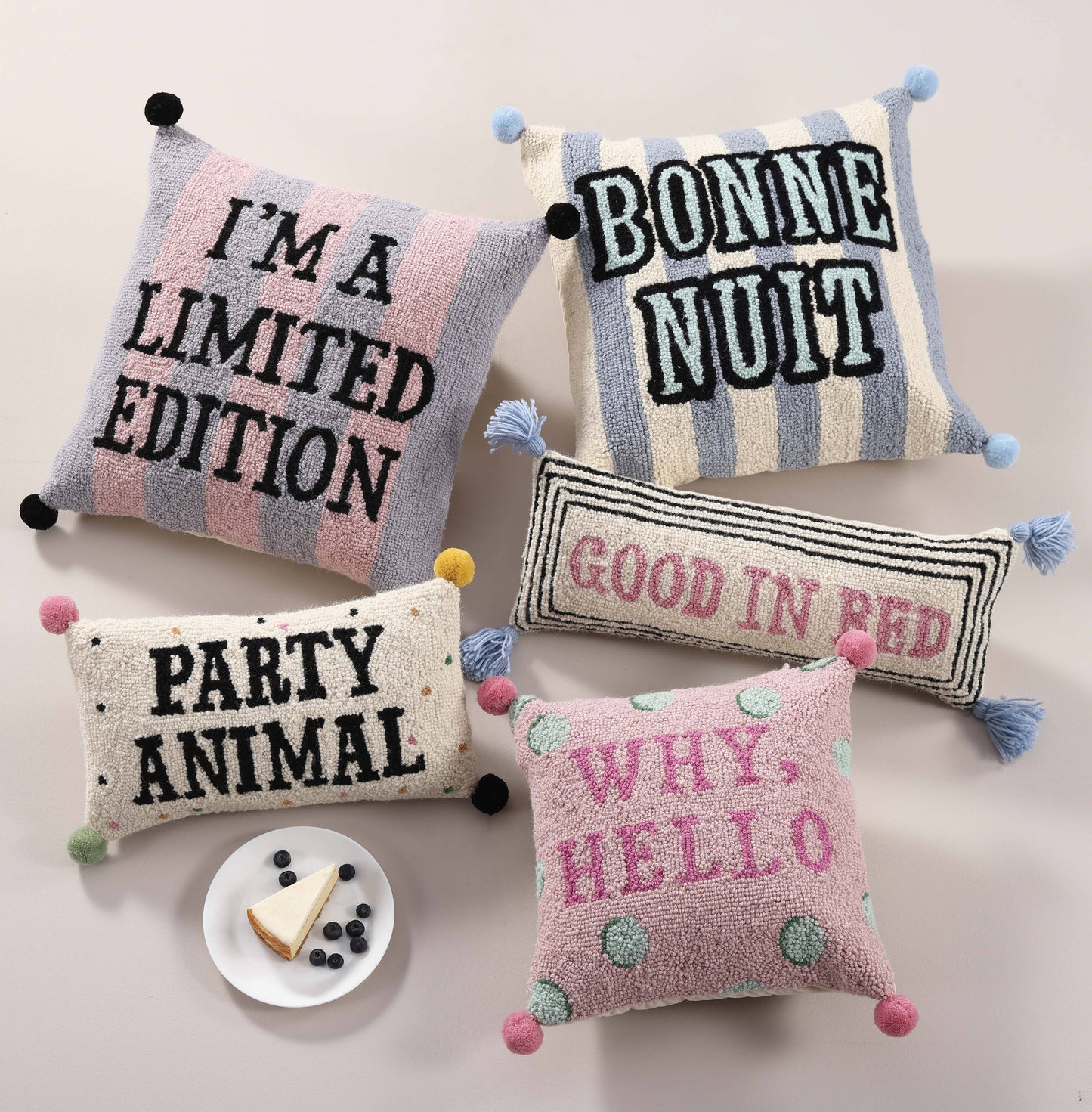 Party Animal w/Pom Pom Hook Pillow