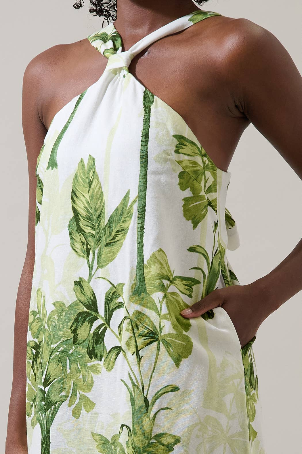 Palmet Tropical Amory Halter Mini Dress