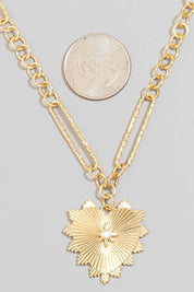 Intricate Bursting Heart Pendant Necklace