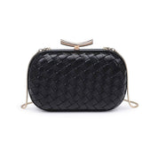 Black Woven Twist Clasp Evening Bag