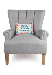 Pretty Good Embroidered Needlepoint Pillow