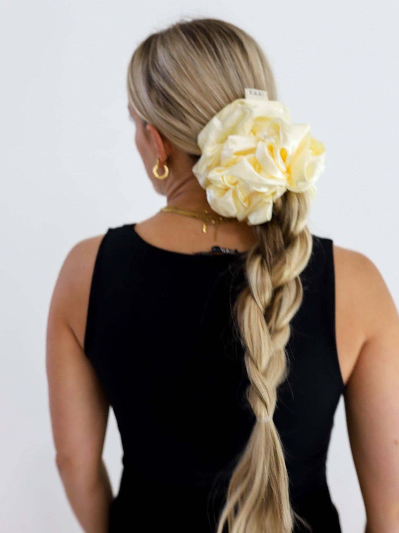 Cream Jumbo Sleep Silk Scrunchie