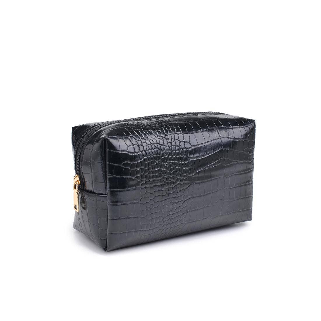 Black Croc Cosmetic Pouch