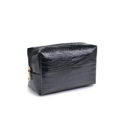 Black Croc Cosmetic Pouch