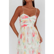 Multicolor Floral Tiered Maxi Dress