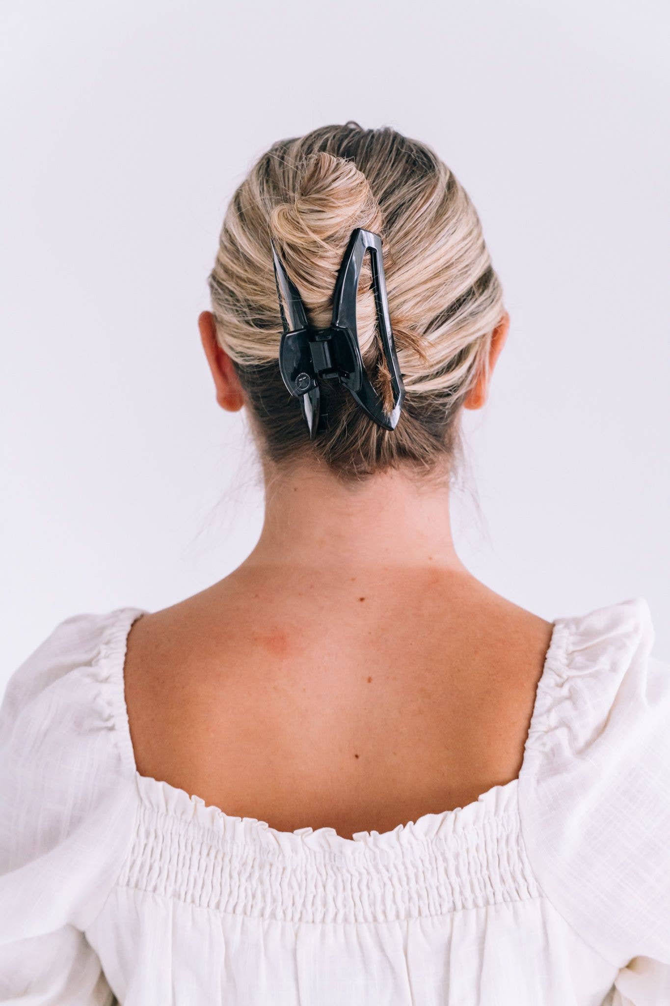 Jet Black Large Open Hair Clip
