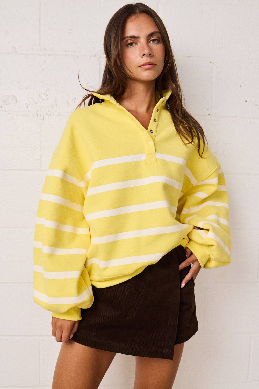 Yellow & White Stripe Pullover