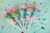 Frill Seeker Fringe Confetti Party Blowers (6 ct) showing 6 count set
