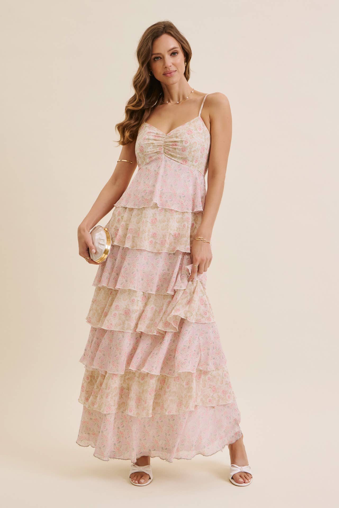 Multicolor Floral Tiered Maxi Dress