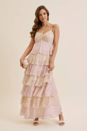 Multicolor Floral Tiered Maxi Dress