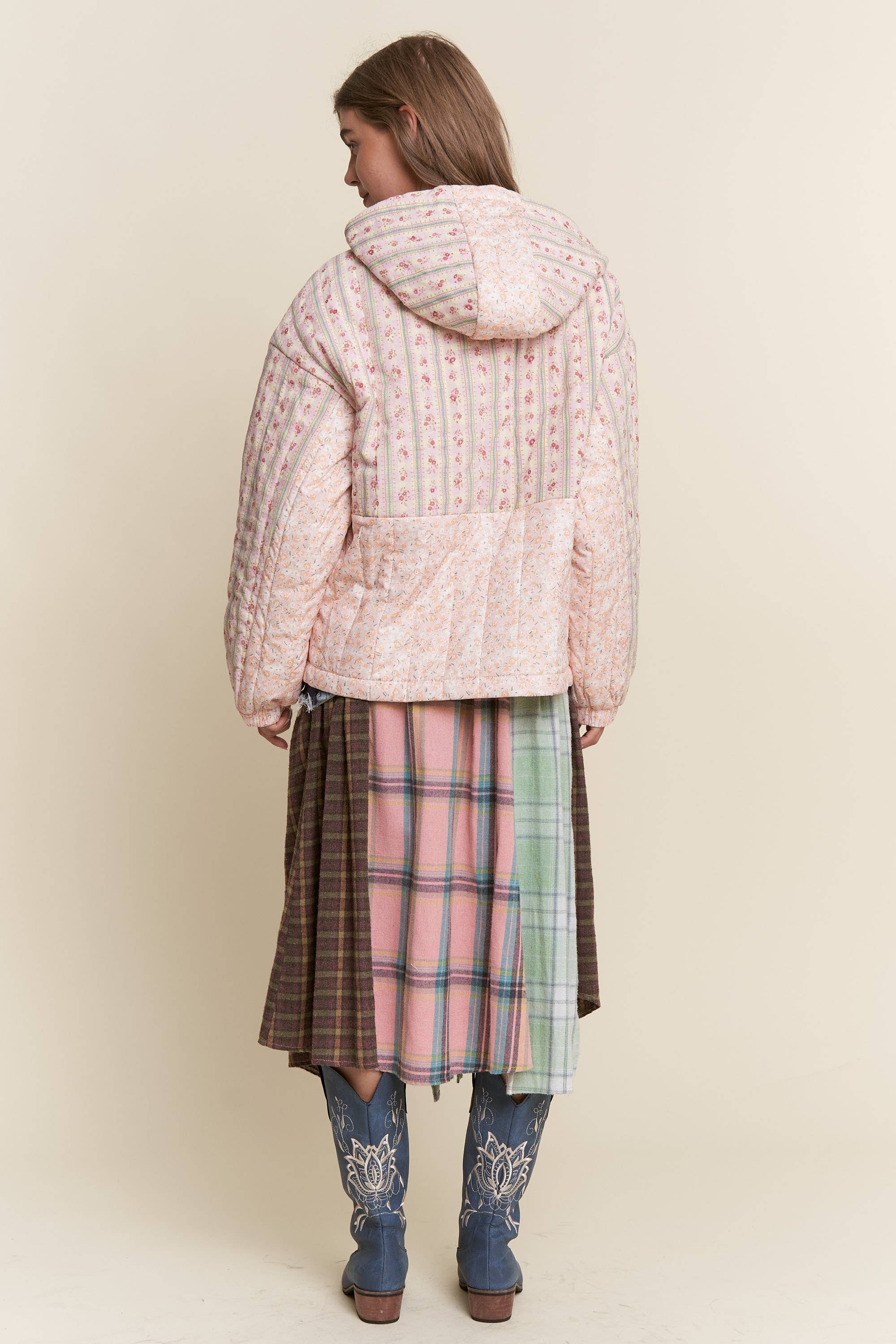 Pink Multi Floral Pattern Pull-Over Sweater