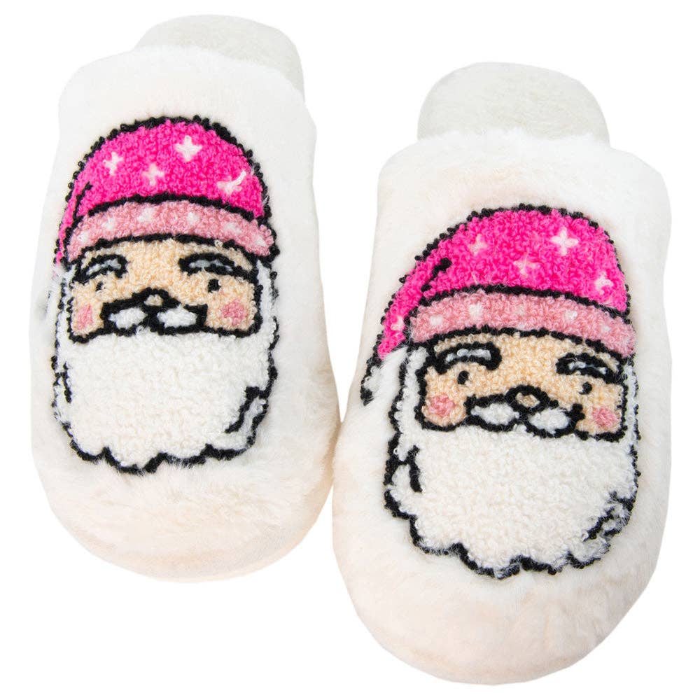 Pink Santa Christmas Slippers — view 3