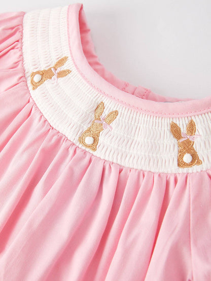 Girls Easter Bunny Pink Romper