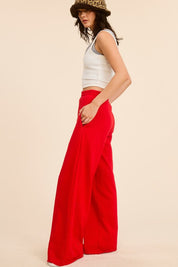 Red Wide Leg Sweatpants