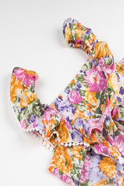 Floral Print Square Neck Mini Dress