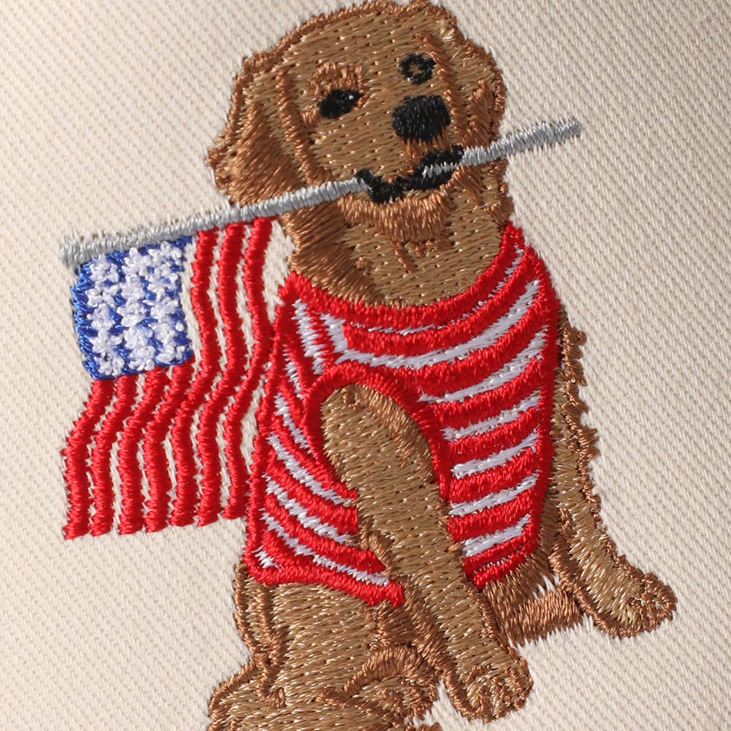 Golden Retriever USA Flag Hat