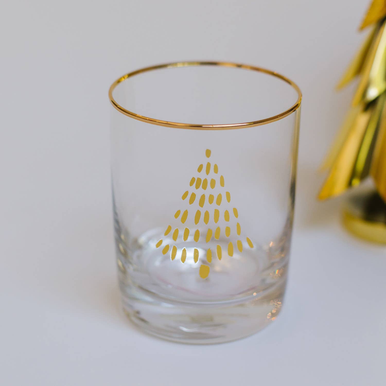 Gold Christmas Tree Cocktail Glass