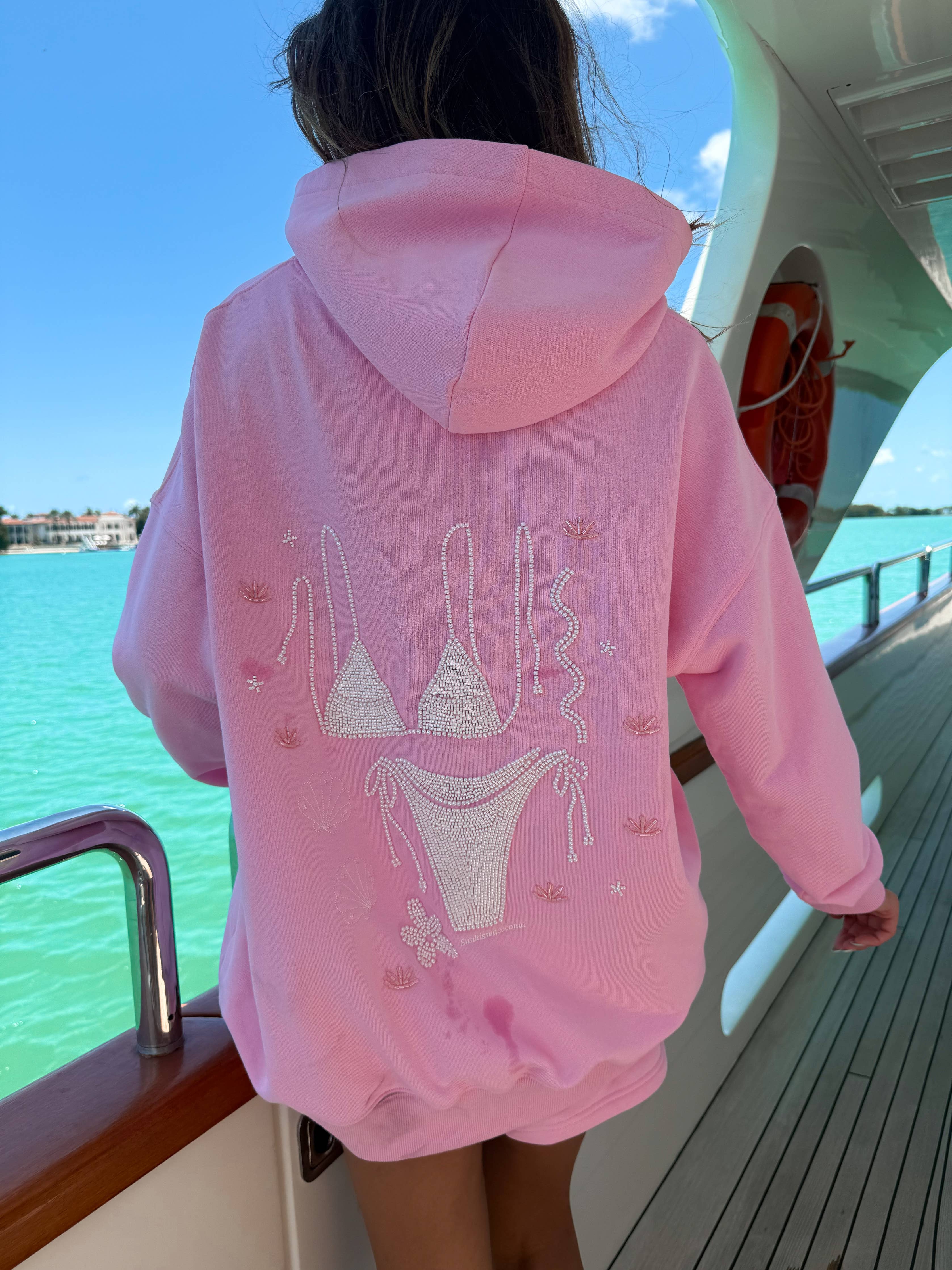 Pink Bikini Beaded Hoodie