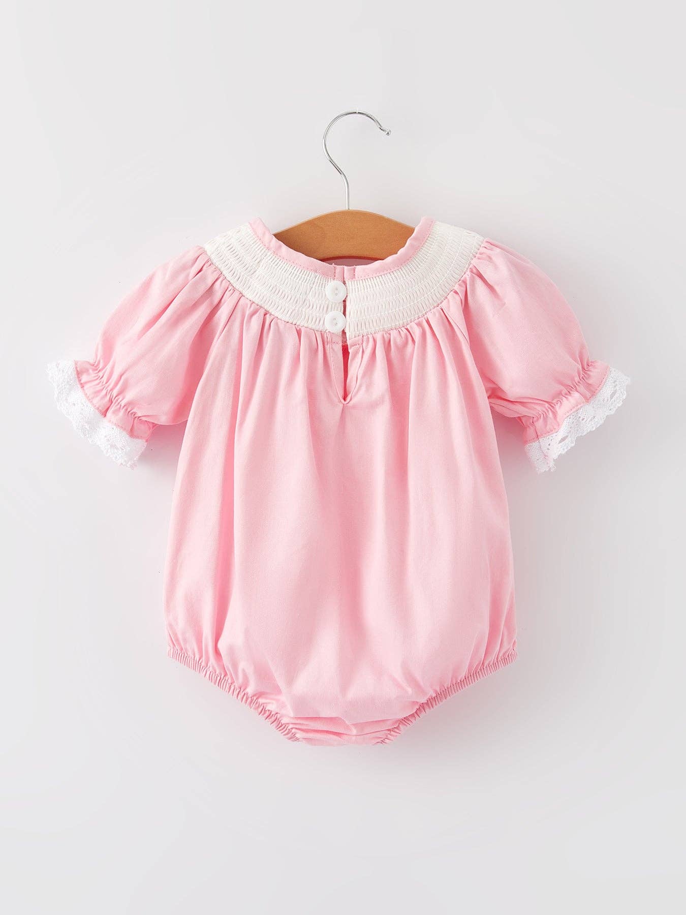 Girls Easter Bunny Pink Romper