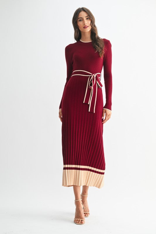 Burgundy Midi Sweater Dress