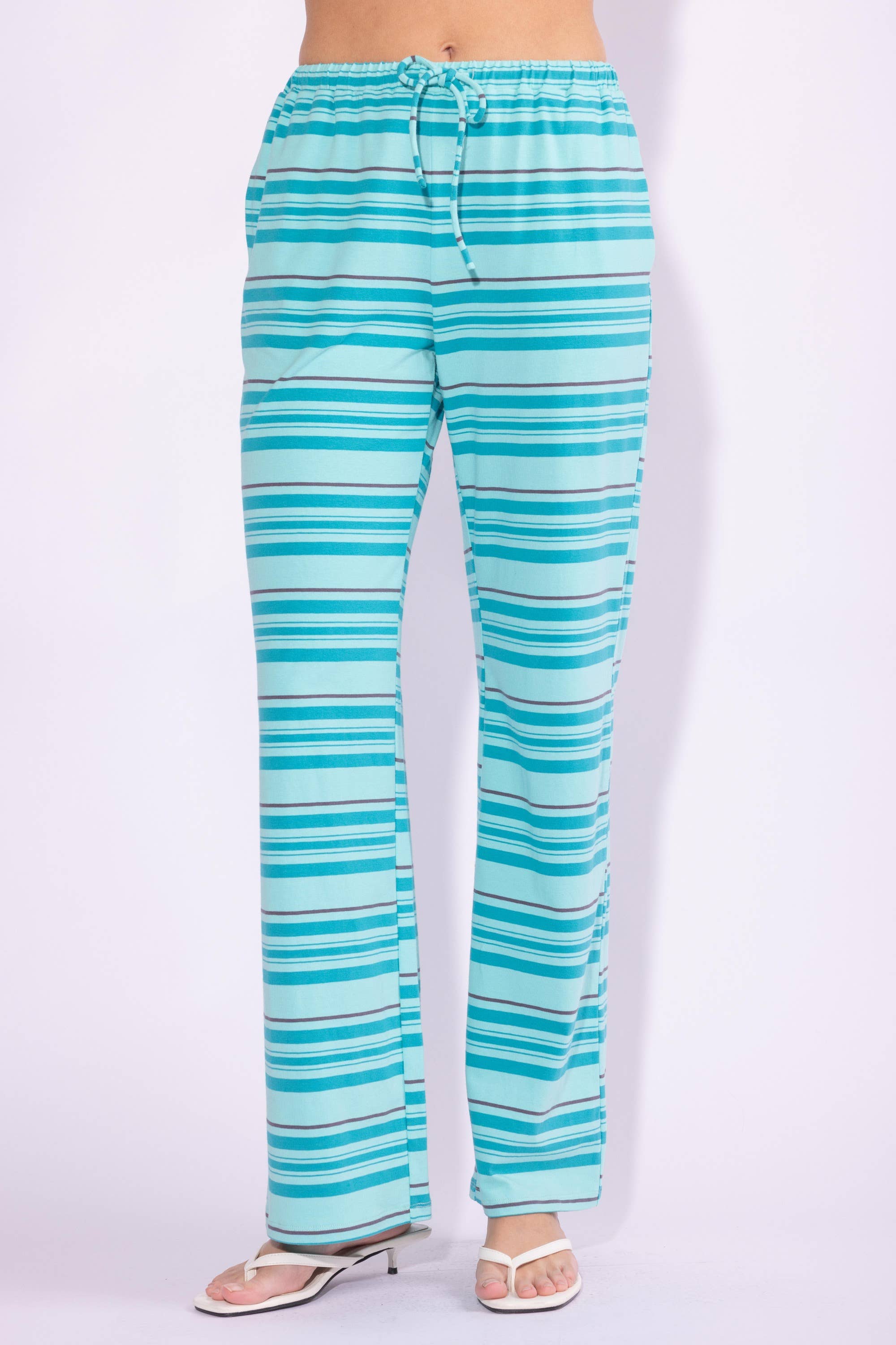 Blue Striped Tube Top and Pants Set