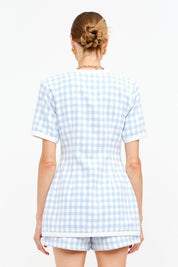 Blue Checkered Cindy Top