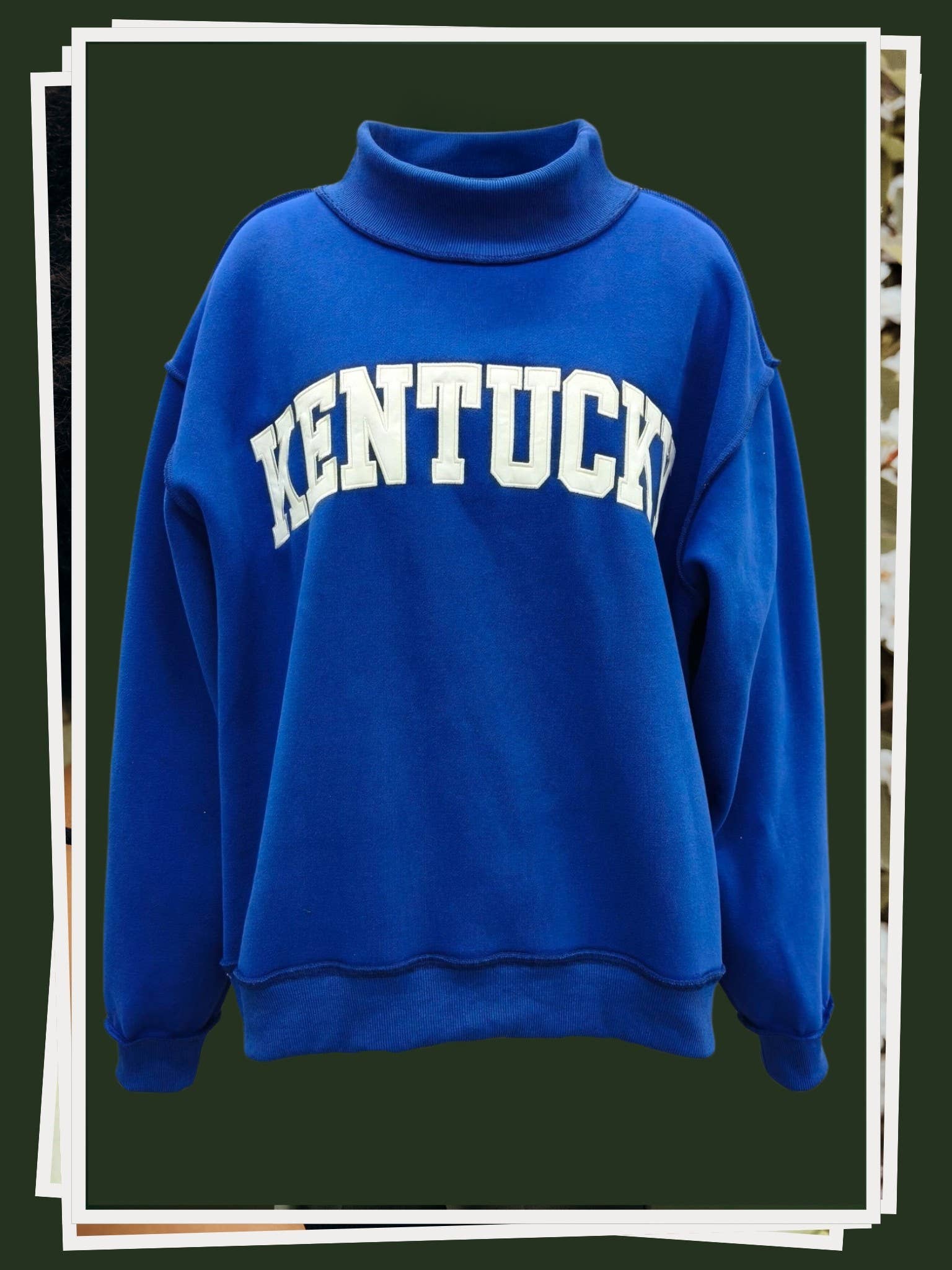 Blue Kentucky Embroidered Mockneck