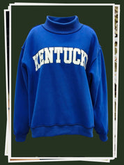 Blue Kentucky Embroidered Mockneck
