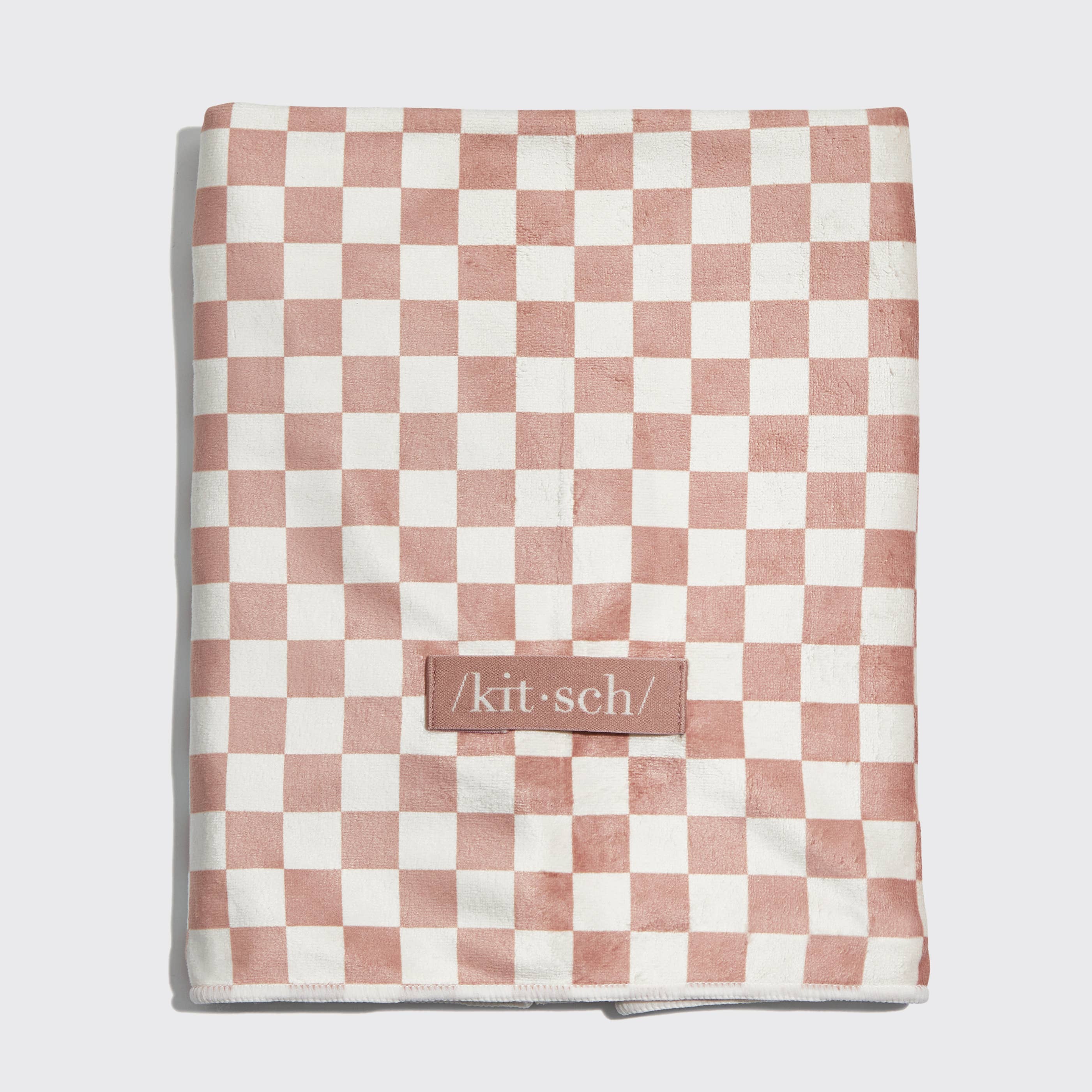 Terracotta Checker Extra Large Hair Towel
