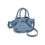Blue Denim Cinched Crossbody Bag