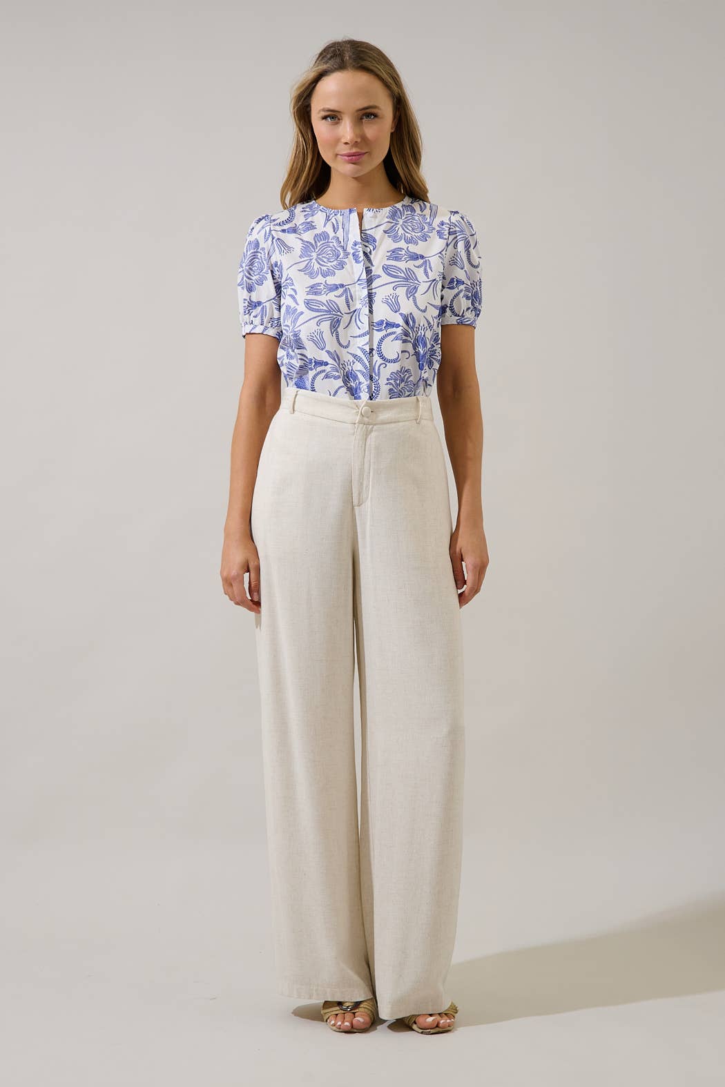 Blue Hiller Button Down Top