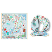Blue Silk Feel Square Scarf showing color: blue