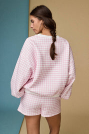 Pink Gingham Lounge Set