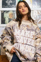 Camo Make Heaven Crowded Mockneck — embroidered and mockneck