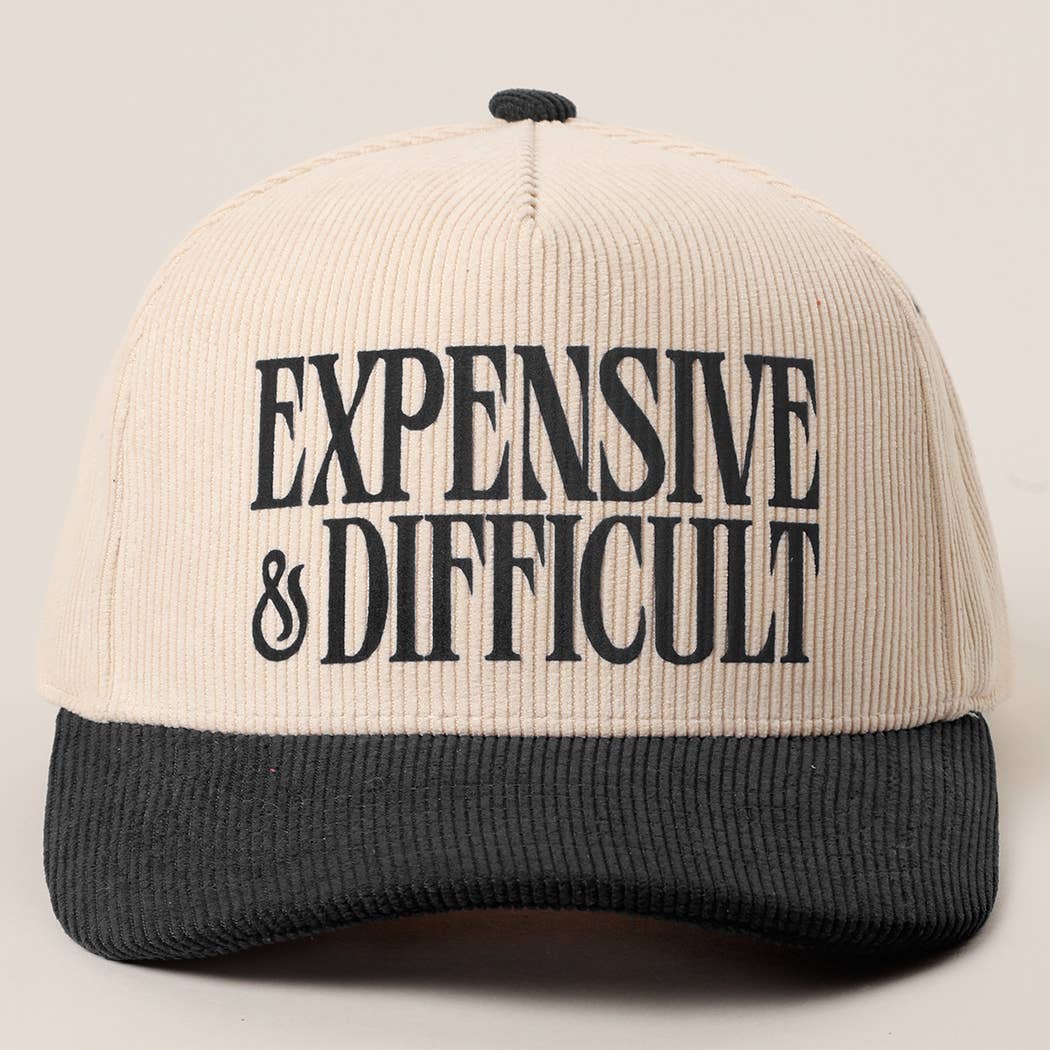 Black Expensive & Difficult Corduroy Hat